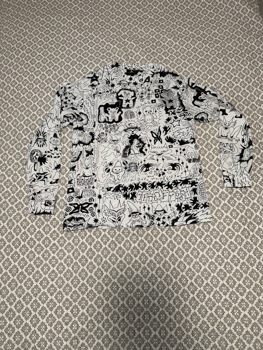 Teddy Fresh Long Sleeve Sketch Tee (Unisex S)